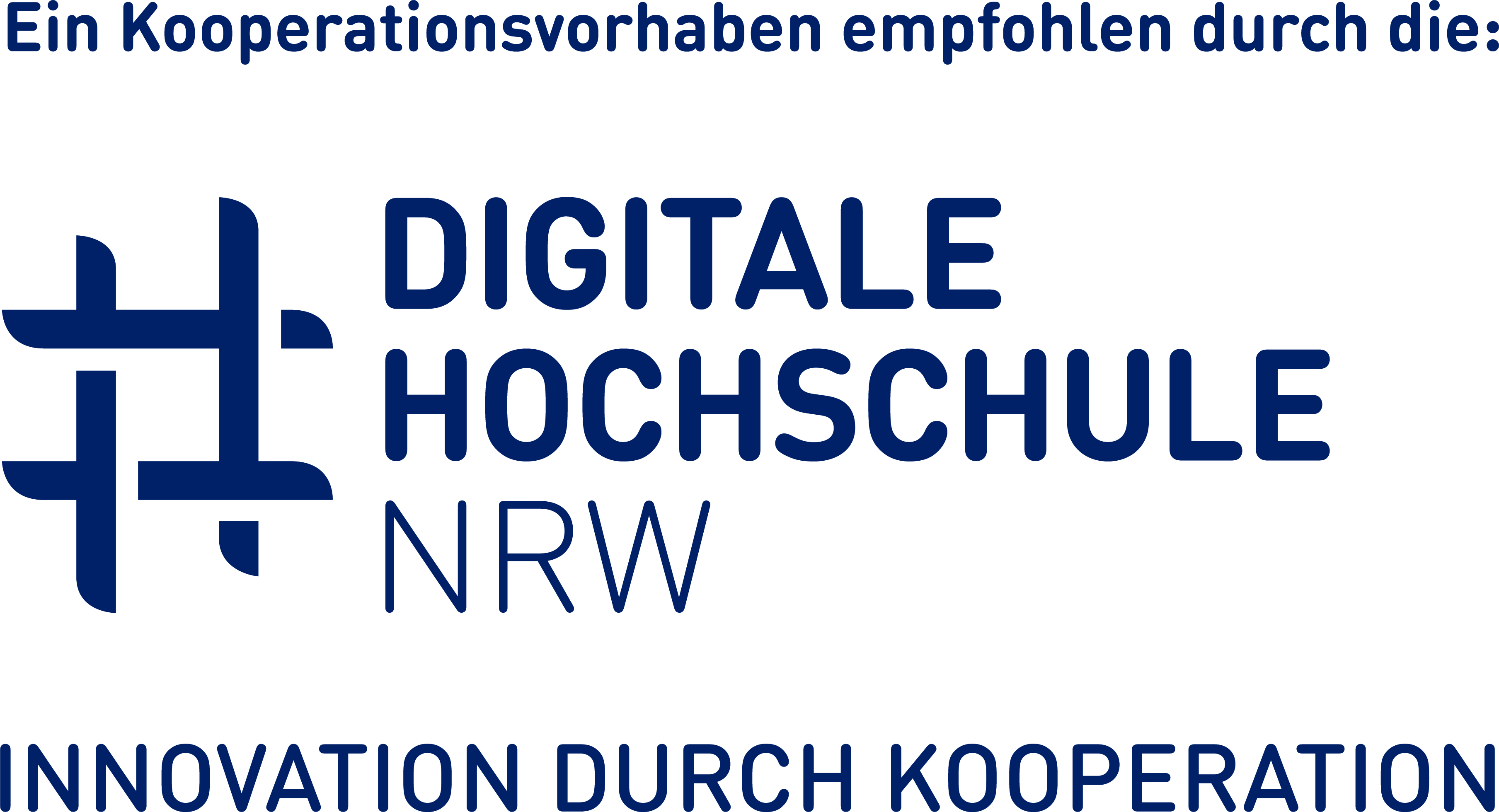 Ein Kooperationsvorhaben empfohlen durch die Digitale Hochschule NRW (Logo) Innovation durch Kooperation