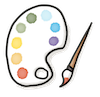Pinsel mit Palette