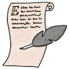 Papier mit Federkiel
